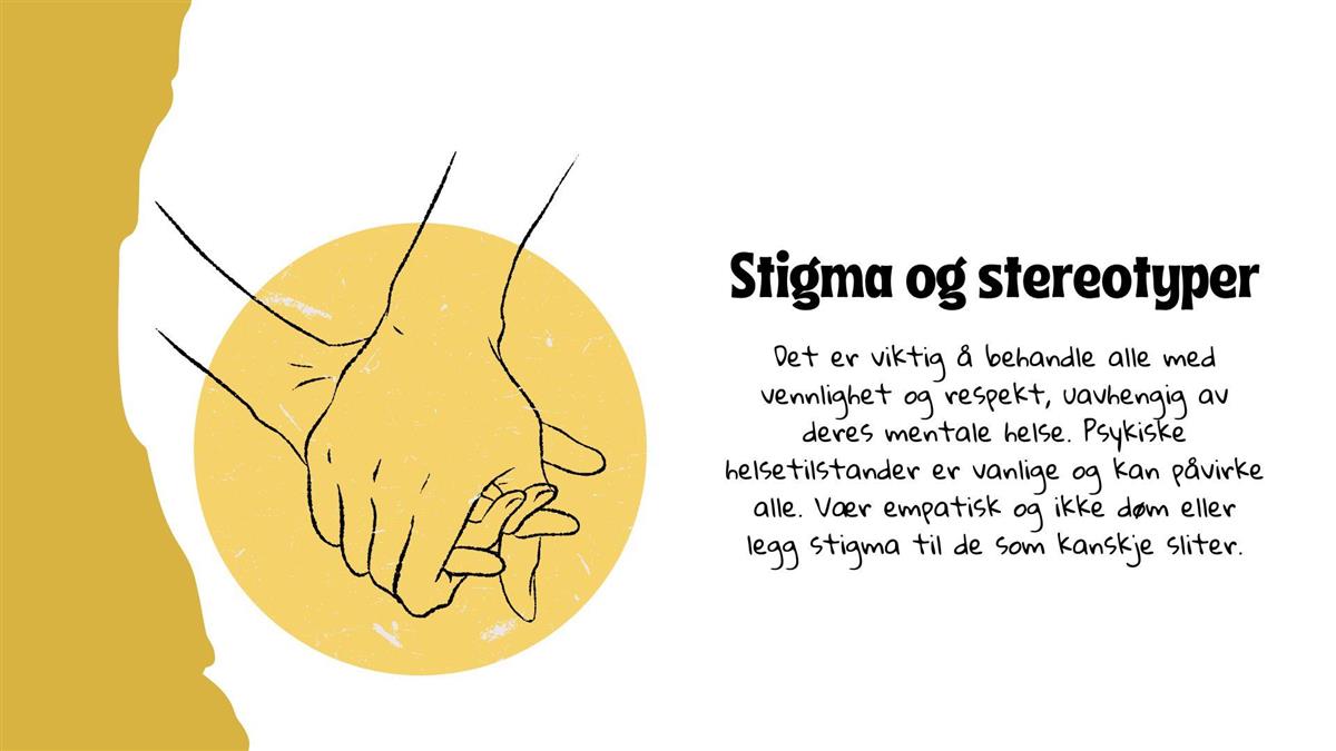 Illustrert bilde av 2 hender som holder hverandre. - Klikk for stort bilde